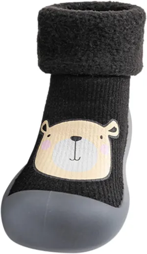 12 Month Shoes Girl Slipper Knit Solid Shoes Rubber Boys Toddler Warm Stocking Girls Socks Kids Sole Baby Soft Baby Shoes Shoes for Boys Size 6