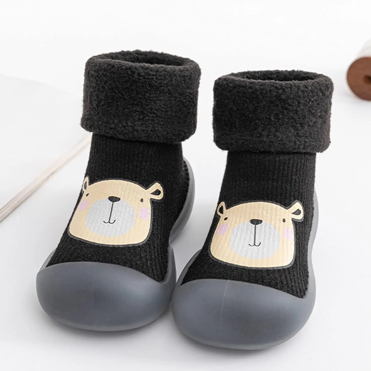 12 Month Shoes Girl Slipper Knit Solid Shoes Rubber Boys Toddler Warm Stocking Girls Socks Kids Sole Baby Soft Baby Shoes Shoes for Boys Size 6