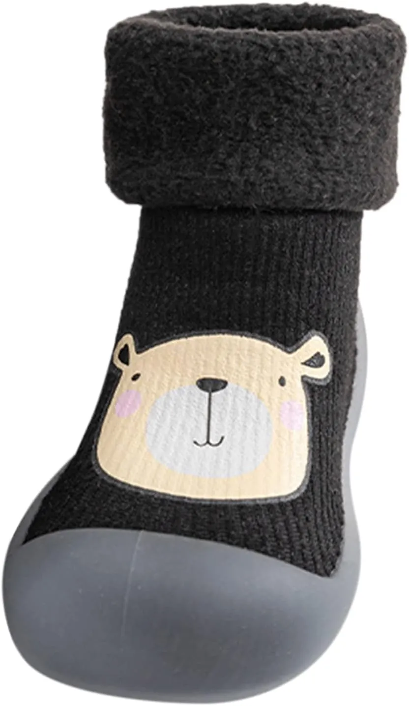 12 Month Shoes Girl Slipper Knit Solid Shoes Rubber Boys Toddler Warm Stocking Girls Socks Kids Sole Baby Soft Baby Shoes Shoes for Boys Size 6