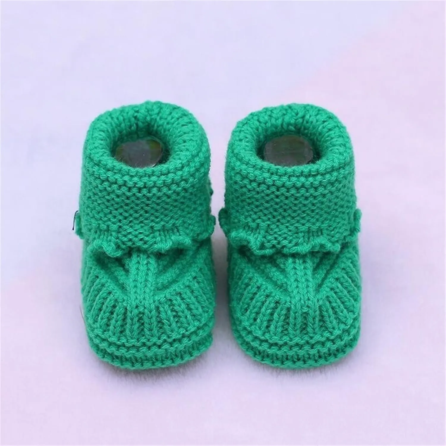 Baby Booties Newborn First Walkers Cozy Shoes Warm Hand Knit Soft Booties for Infant Boy Girl Non Slip Crib Shoes