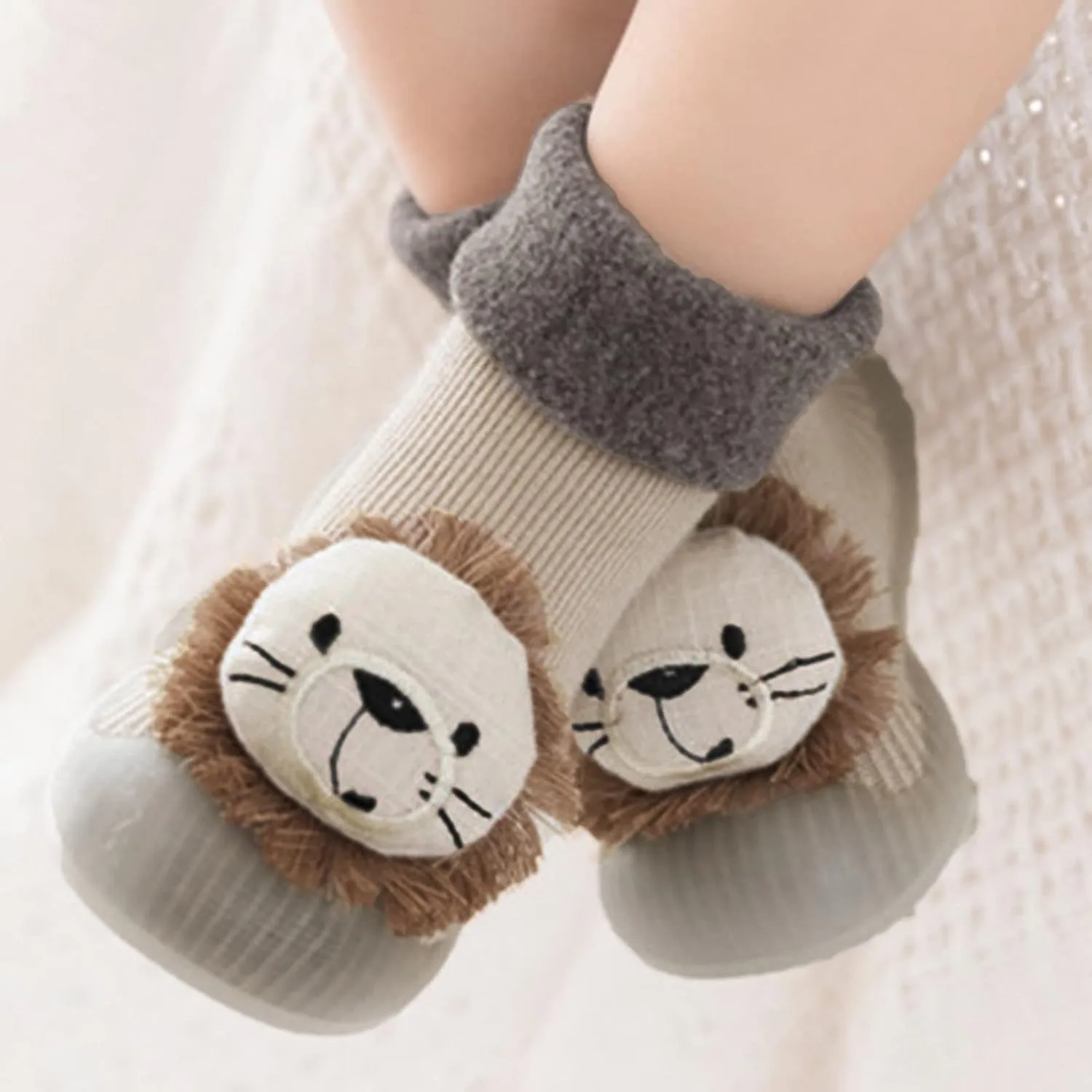 Baby Boy Girls Infant First-Walking Training Shoes Rubber Sole Non-?kid Slipper Floor Sneaker House Shoes Socks