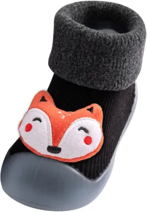 Baby Boy Girls Infant First-Walking Training Shoes Rubber Sole Non-?kid Slipper Floor Sneaker House Shoes Socks