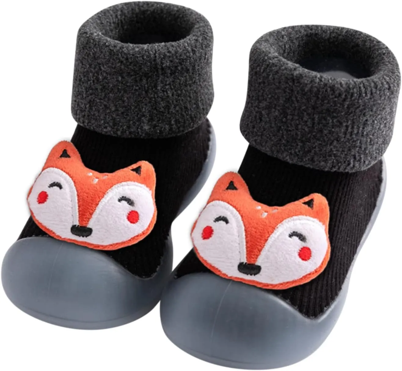 Baby Boy Girls Infant First-Walking Training Shoes Rubber Sole Non-?kid Slipper Floor Sneaker House Shoes Socks