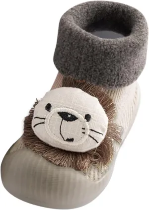 Baby Boy Girls Infant First-Walking Training Shoes Rubber Sole Non-?kid Slipper Floor Sneaker House Shoes Socks