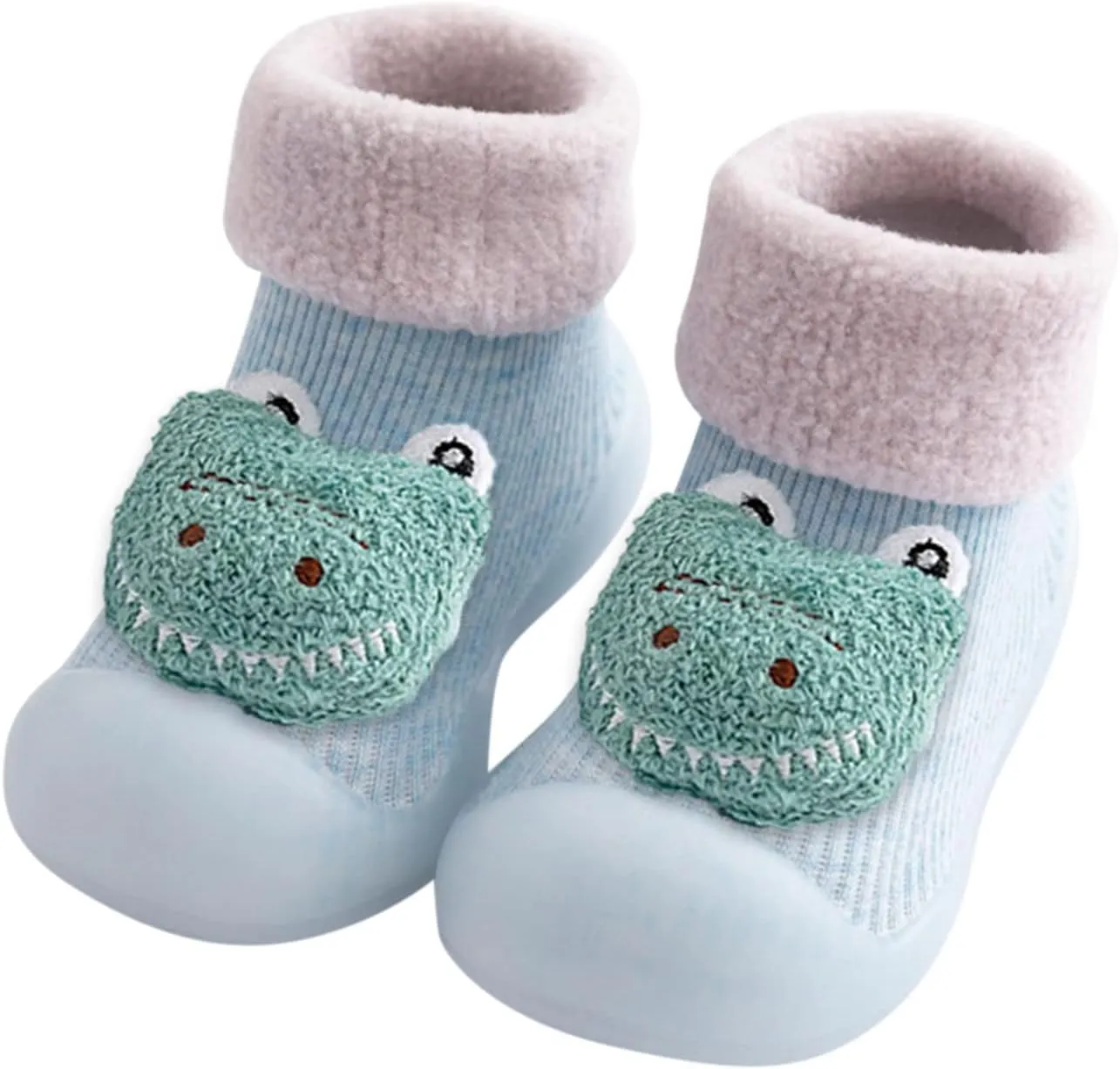 Baby Boy Girls Infant First-Walking Training Shoes Rubber Sole Non-?kid Slipper Floor Sneaker House Shoes Socks