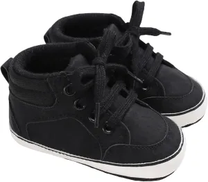 Baby Boys Girls High Top Ankle Sneakers Soft Rubber Sole Infant Casual Crib Shoes Toddler First Walking Shoes