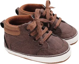 Baby Boys Girls High Top Ankle Sneakers Soft Rubber Sole Infant Casual Crib Shoes Toddler First Walking Shoes
