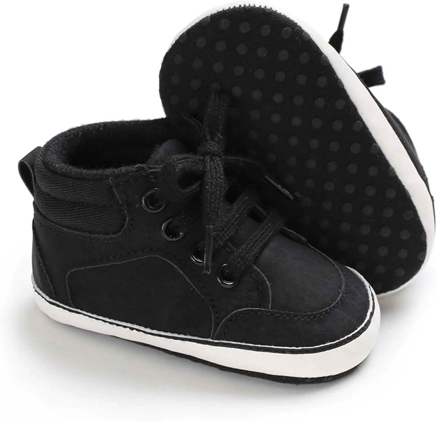 Baby Boys Girls High Top Ankle Sneakers Soft Rubber Sole Infant Casual Crib Shoes Toddler First Walking Shoes