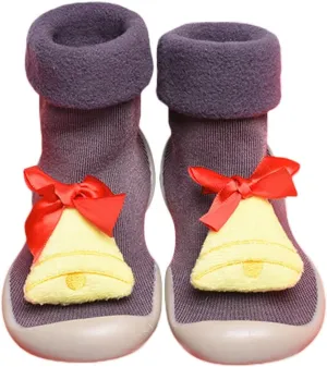 Baby Christmas Sock Shoes Cartoon Soft Rubber Sole Non Slip Indoor Floor Slipper First Walking Trainers Shoes