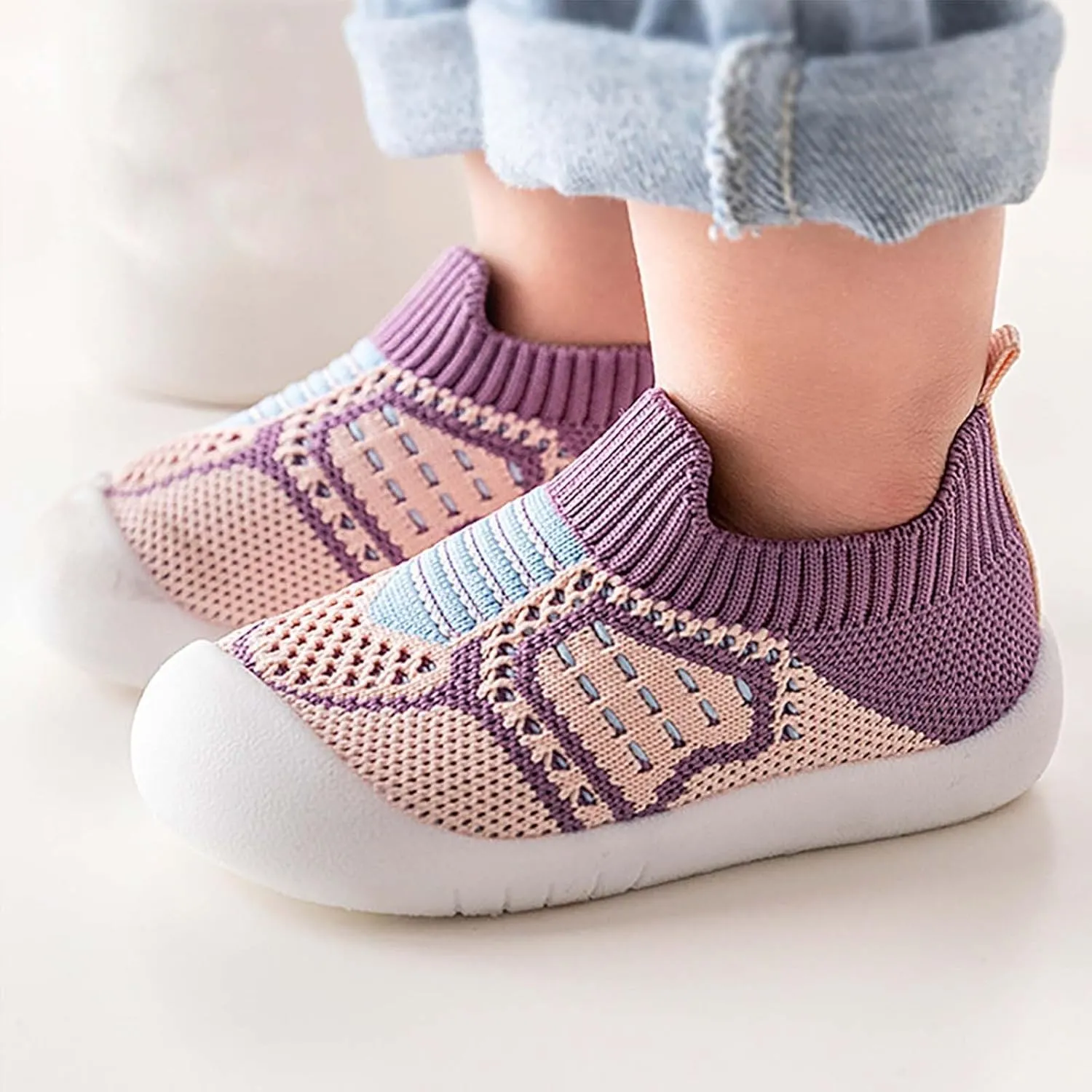 Baby Crib Shoes Boys Girls First Walking Shoes Non Slip Soft Sole Sneakers Toddler Infant Indoor Sock Shoes