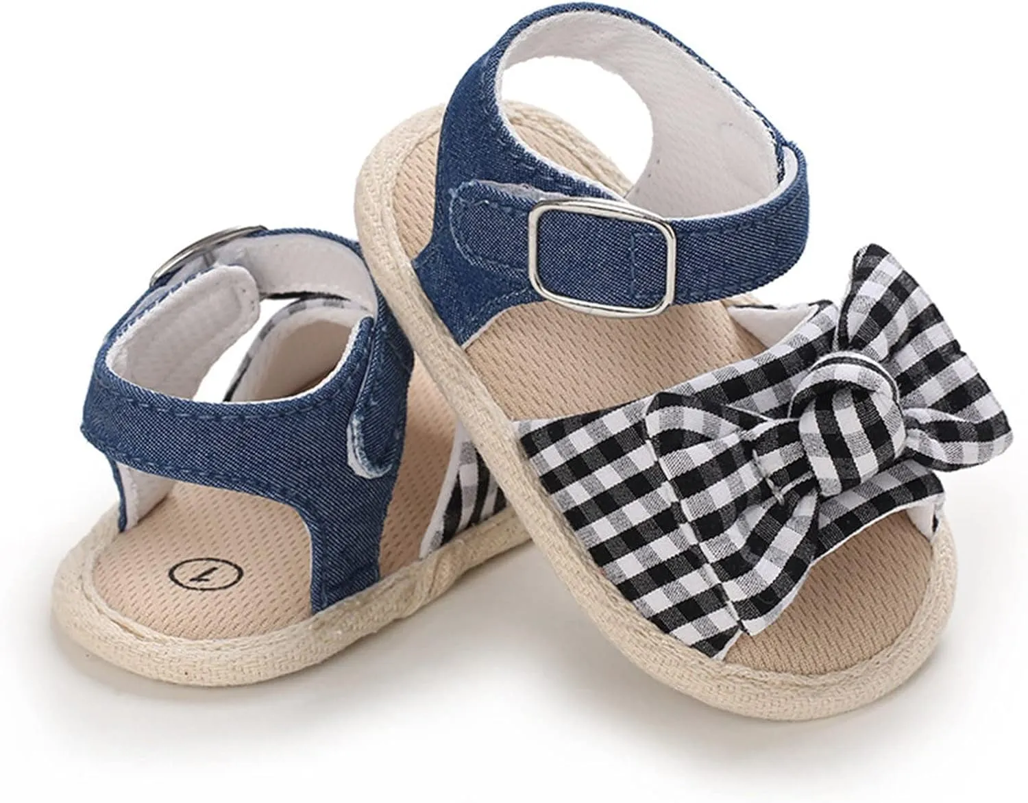 Baby Girl Bowknot Sandals Toddler Infant Soft Open Toe Sandals Beach Flats Anti Slip Softy Shoes With Ankle Strap