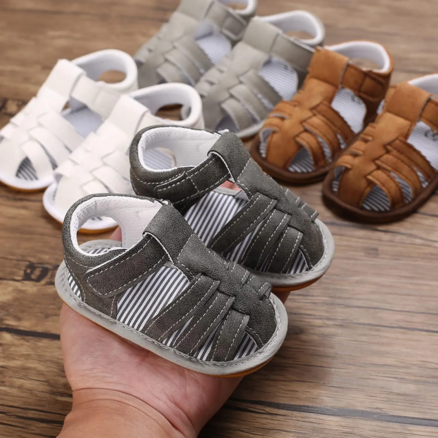 Baby Girl Boy Sandals Soft Anti-Slip Sole Roman Sandals for Toddlers Summer Casual Shoes Flat First Ballet Slippers