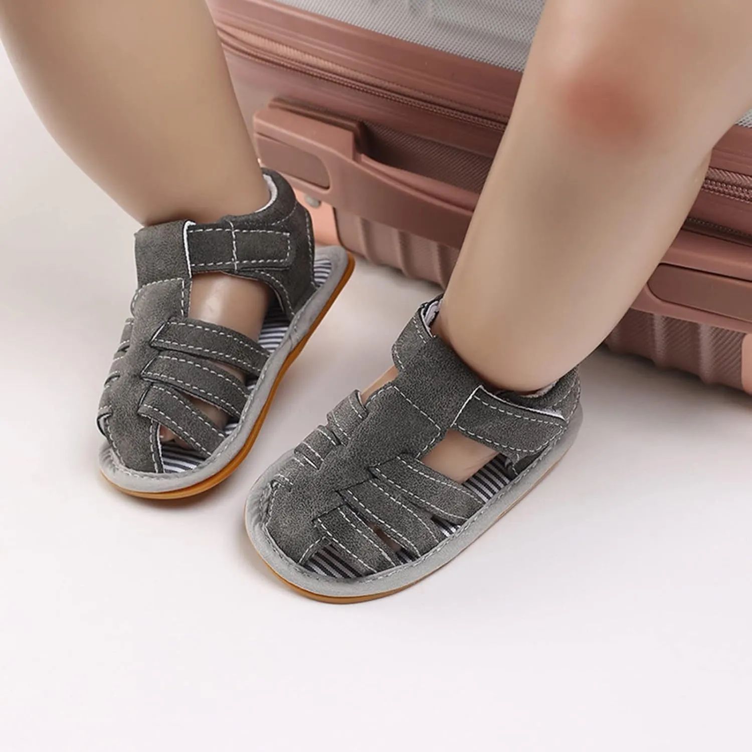 Baby Girl Boy Sandals Soft Anti-Slip Sole Roman Sandals for Toddlers Summer Casual Shoes Flat First Ballet Slippers