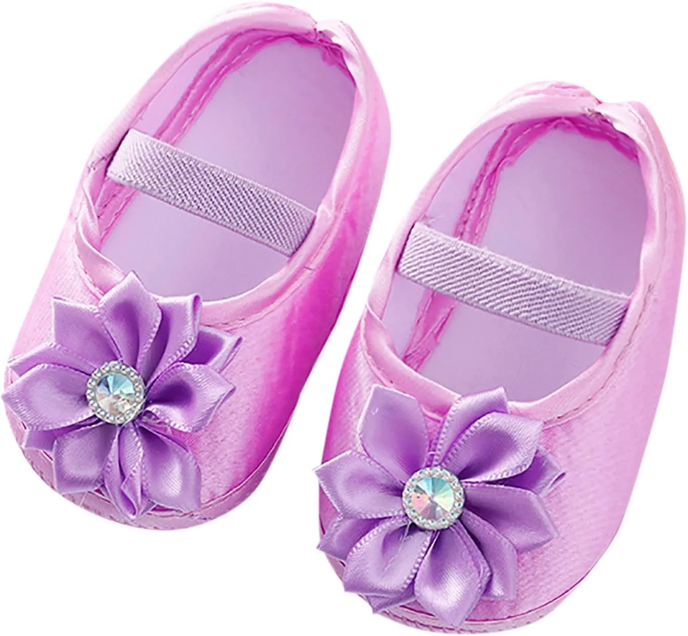 Baby Girl Flower Princes Shoes Soft Sole Mary Jane Flat Wedding Party Dress Crib Shoes Non-slip Toddler First Walkers