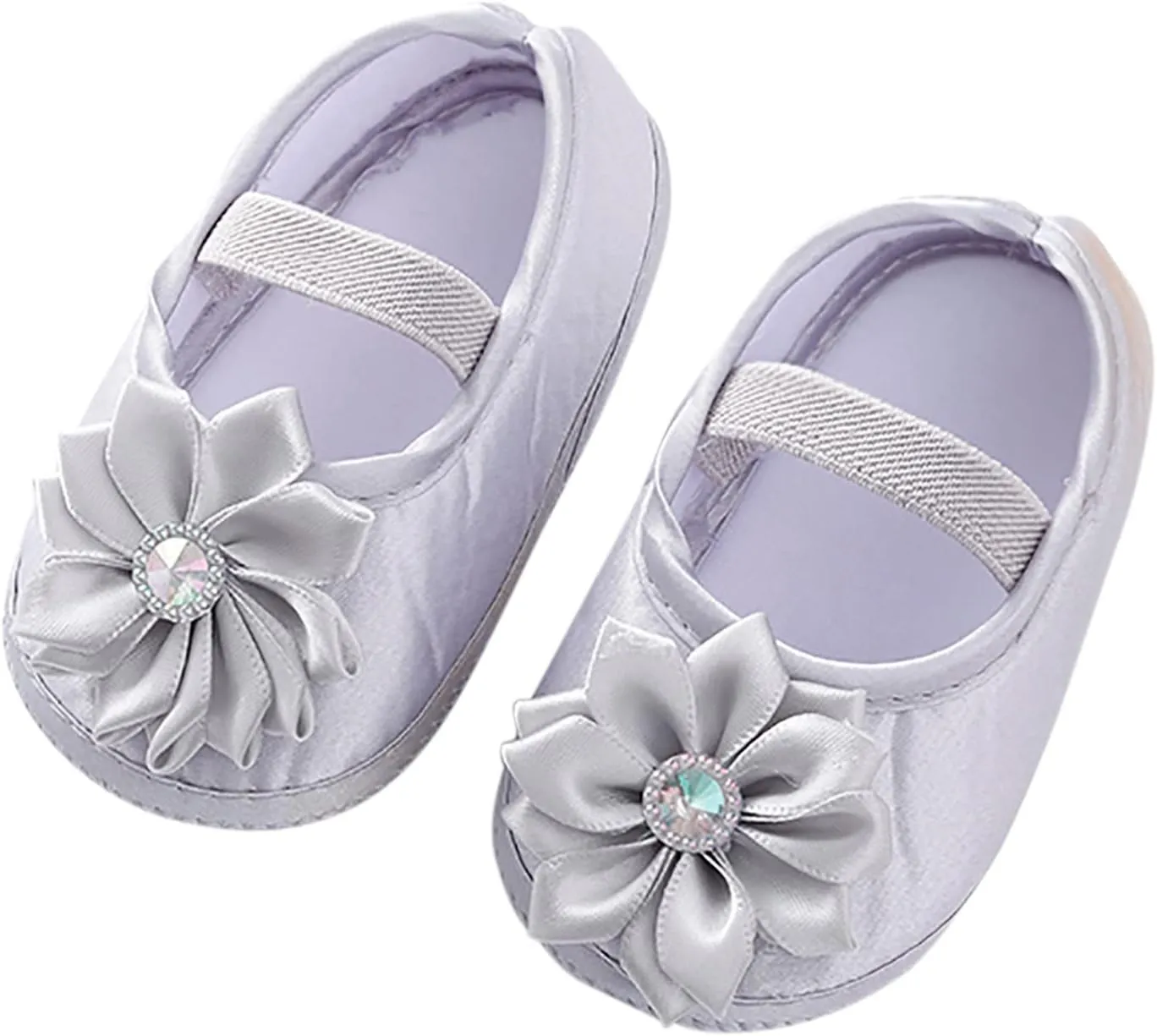 Baby Girl Flower Princes Shoes Soft Sole Mary Jane Flat Wedding Party Dress Crib Shoes Non-slip Toddler First Walkers