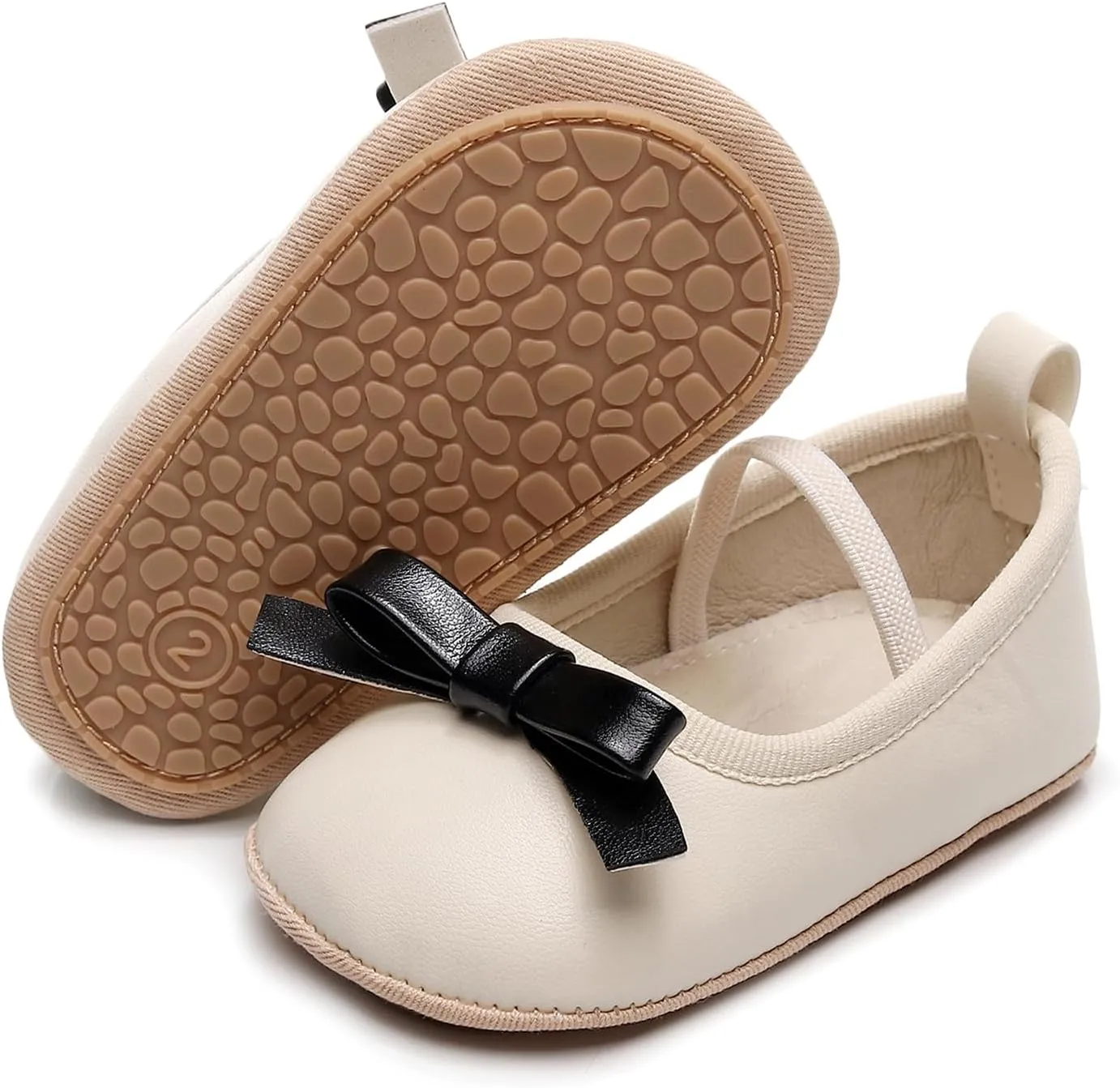Baby Girl Mary Jane Flats Shoes Non Slip Soft Sole First Walker Shoes Bowknot Baptism Wedding Princess Crib Shoes