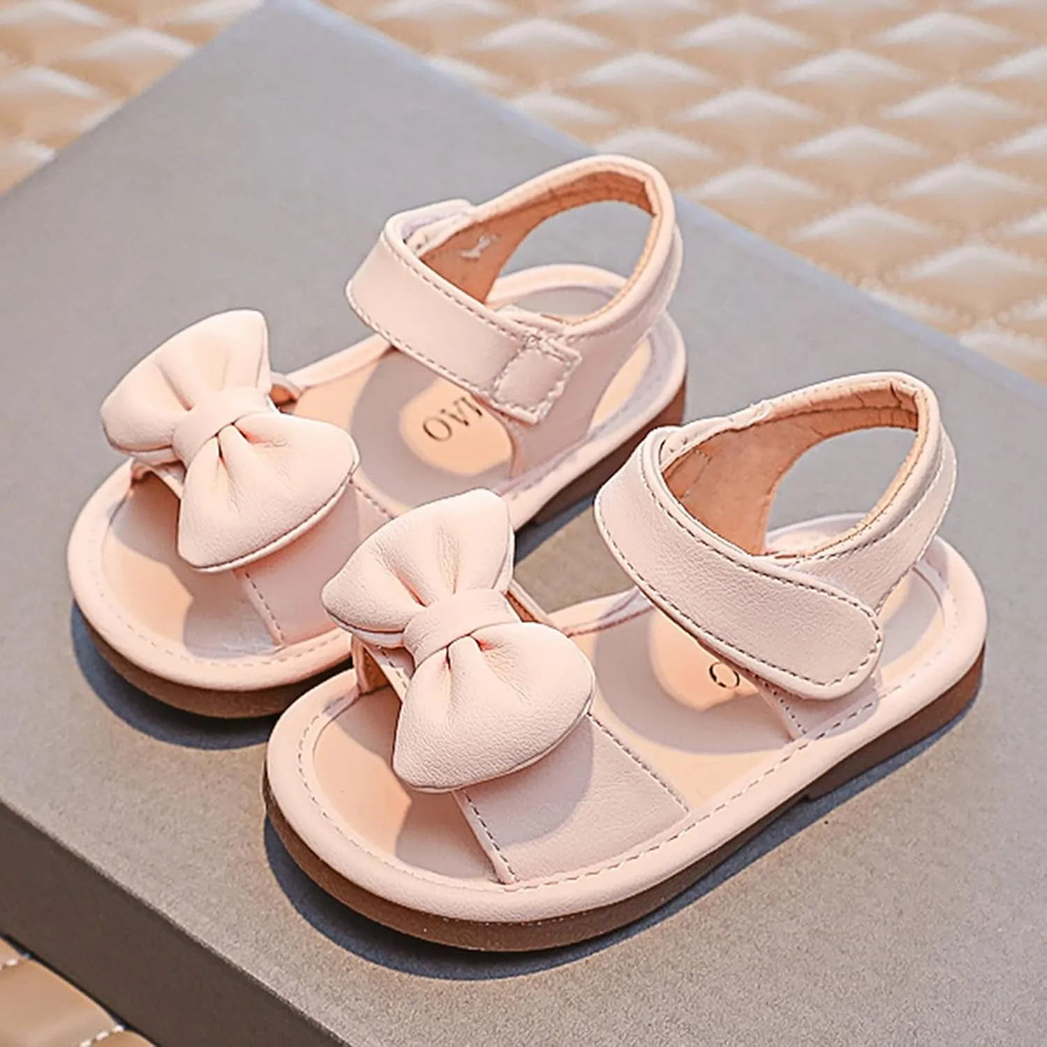 Baby Girls Bow Open Toe Sandals Summer Flat Wide Shoes Toddler Kids ow Heels Shower Beach Dress Dance Shoes Fashion