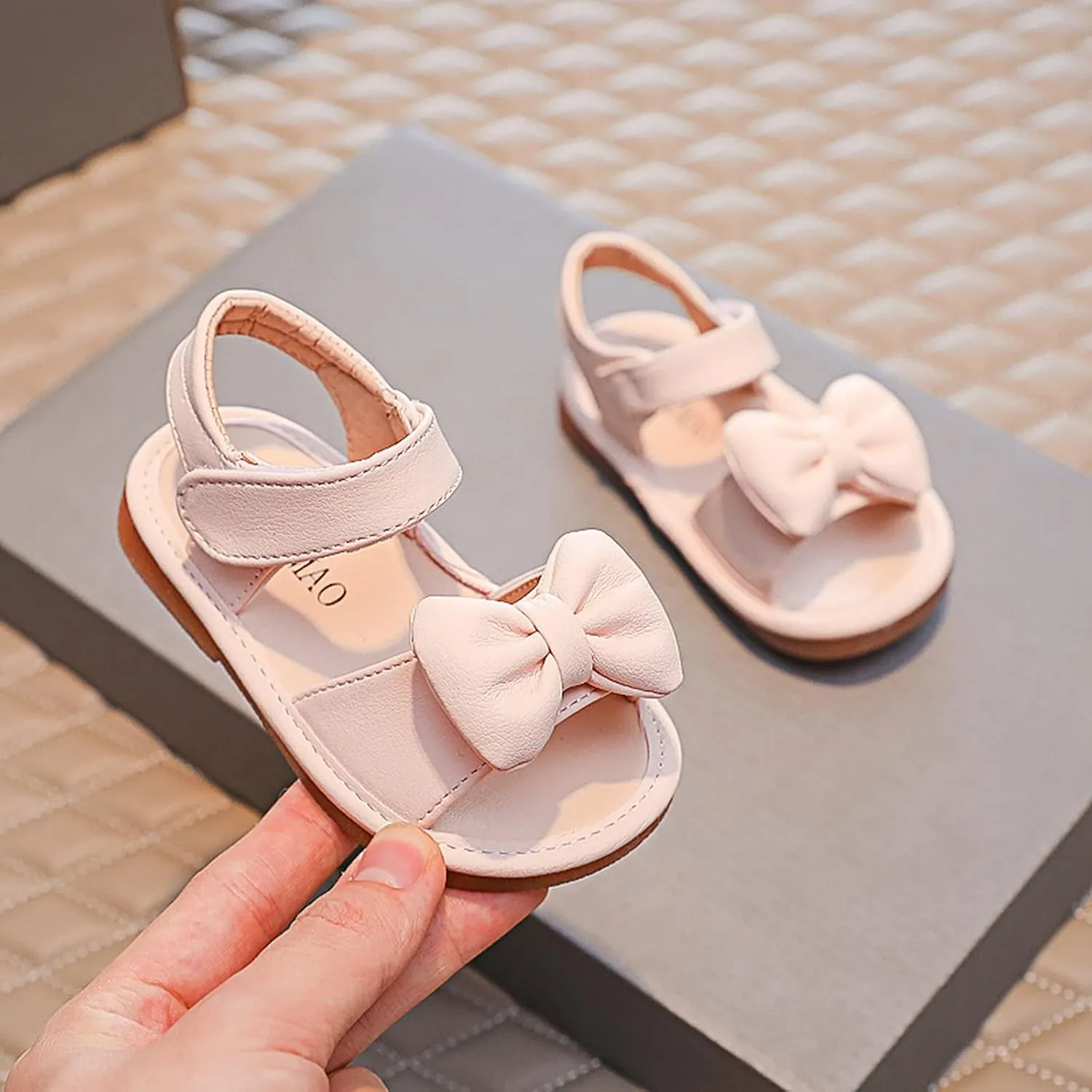 Baby Girls Bow Open Toe Sandals Summer Flat Wide Shoes Toddler Kids ow Heels Shower Beach Dress Dance Shoes Fashion