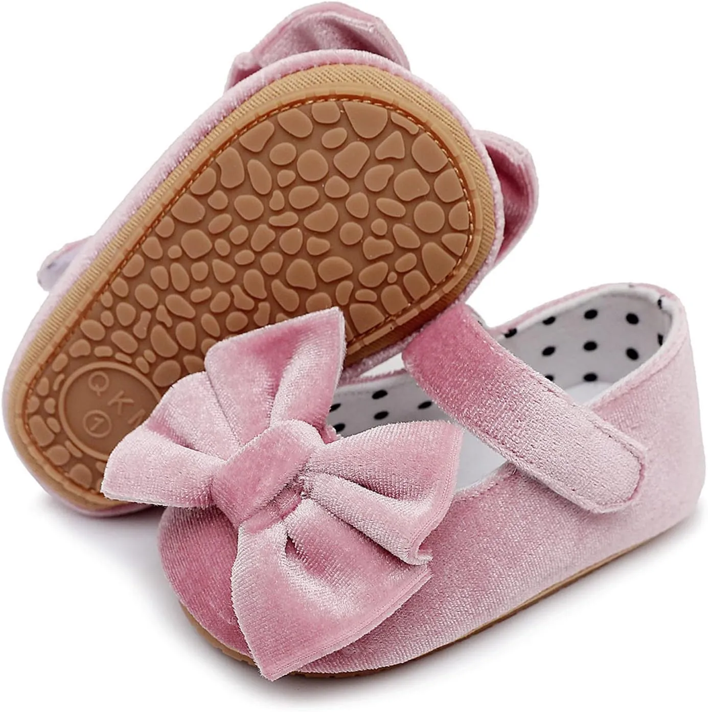 Baby Girls Bowknot Mary Jane Flats Wedding Princess Dress Baptism Shoes Soft Plush Infant First Walking Moccasins