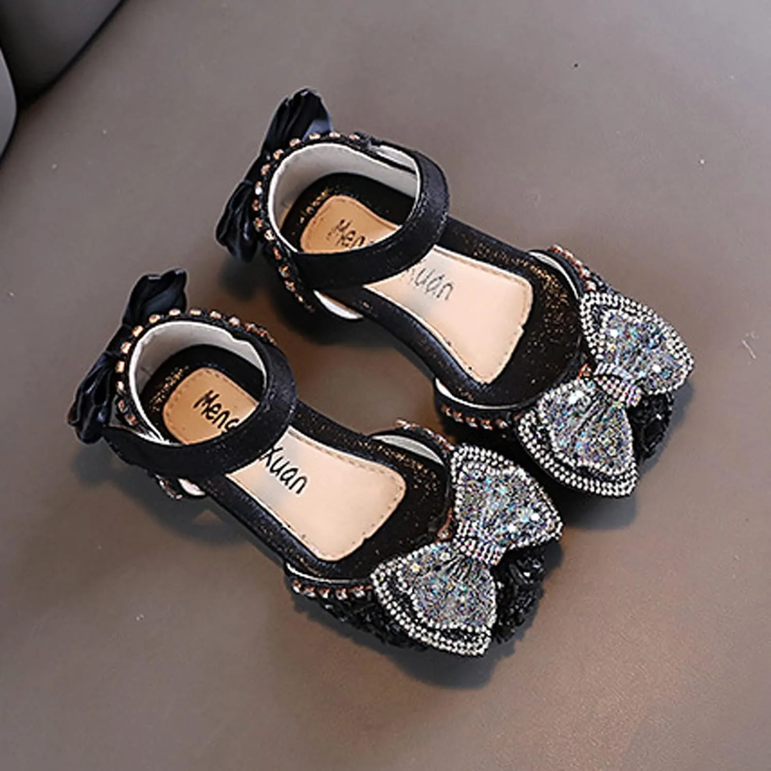 Baby Girls Dress Shoes Bow Pearl Pu Leather Ankle Princess Sandals Kids Dance Ballet Non Slip Light Breathable Shoes
