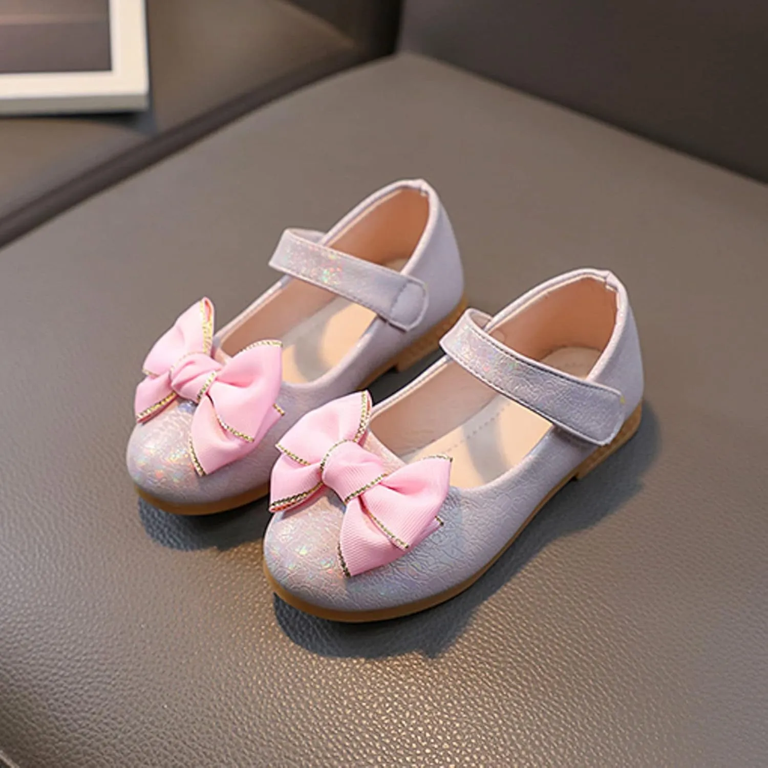 Baby Girl's Mary Jane Sandals Casual Shoes Flat Bottom Lightweight Fashion Bow-Front Mary Janes School Oxford Loafers Cute Sandal Shoes