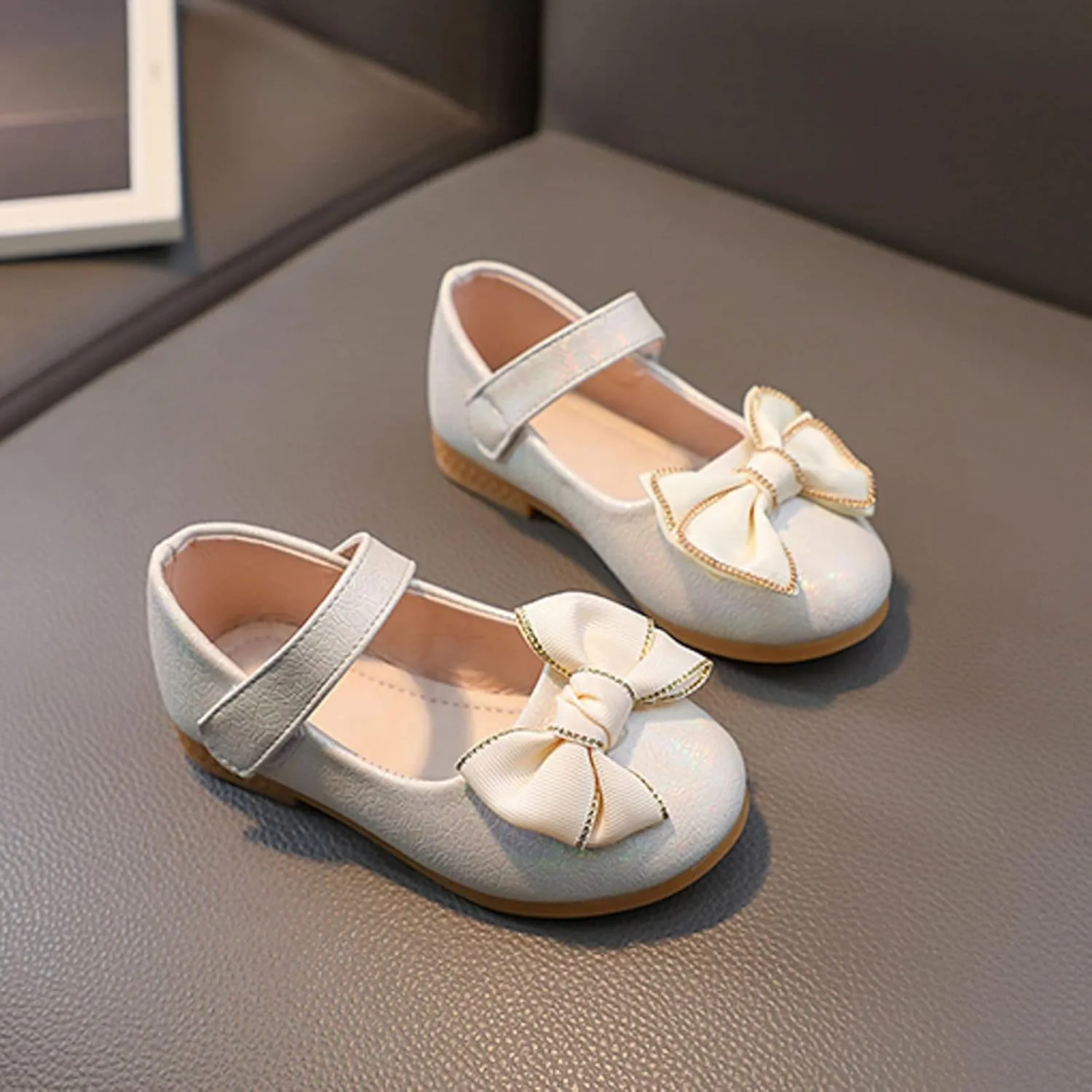 Baby Girl's Mary Jane Sandals Casual Shoes Flat Bottom Lightweight Fashion Bow-Front Mary Janes School Oxford Loafers Cute Sandal Shoes