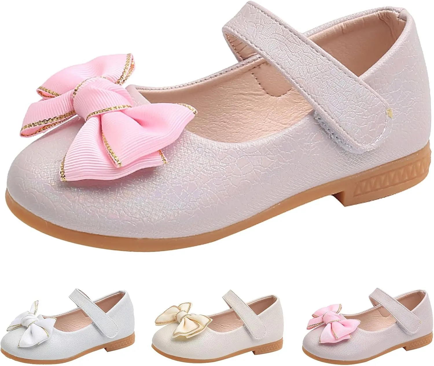 Baby Girl's Mary Jane Sandals Casual Shoes Flat Bottom Lightweight Fashion Bow-Front Mary Janes School Oxford Loafers Cute Sandal Shoes