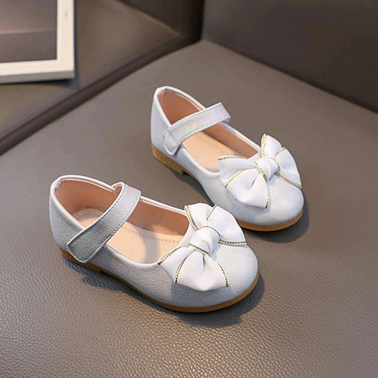 Baby Girl's Mary Jane Sandals Casual Shoes Flat Bottom Lightweight Fashion Bow-Front Mary Janes School Oxford Loafers Cute Sandal Shoes