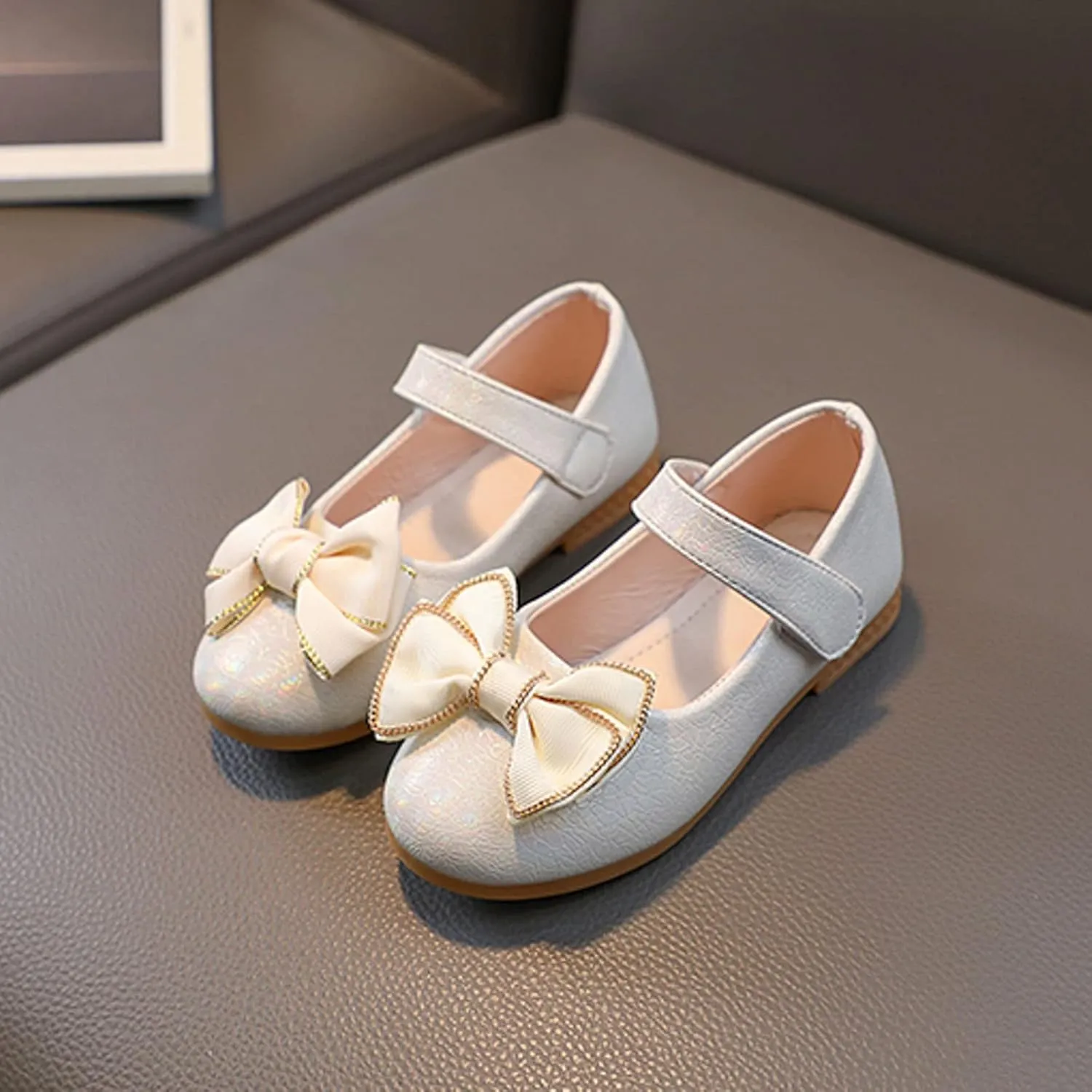 Baby Girl's Mary Jane Sandals Casual Shoes Flat Bottom Lightweight Fashion Bow-Front Mary Janes School Oxford Loafers Cute Sandal Shoes