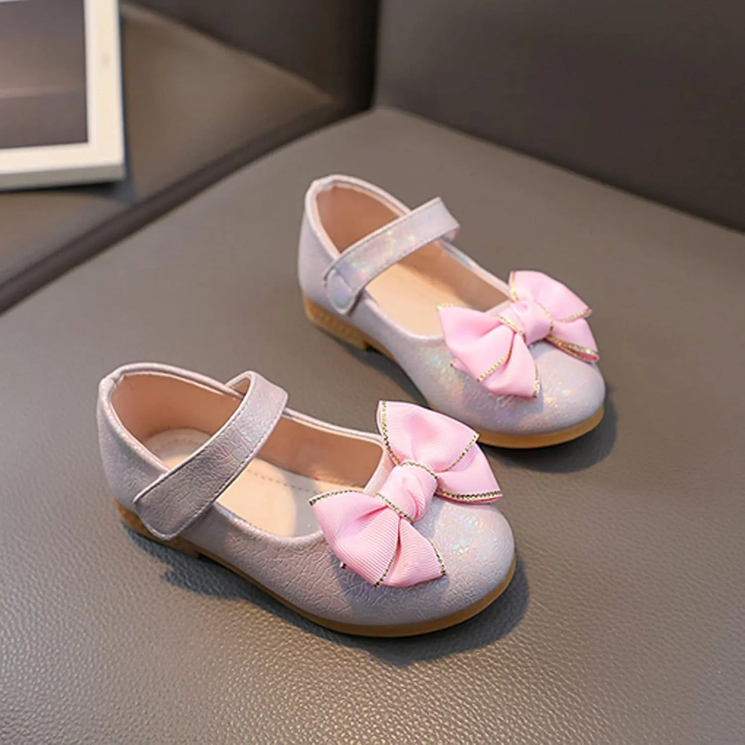 Baby Girl's Mary Jane Sandals Casual Shoes Flat Bottom Lightweight Fashion Bow-Front Mary Janes School Oxford Loafers Cute Sandal Shoes