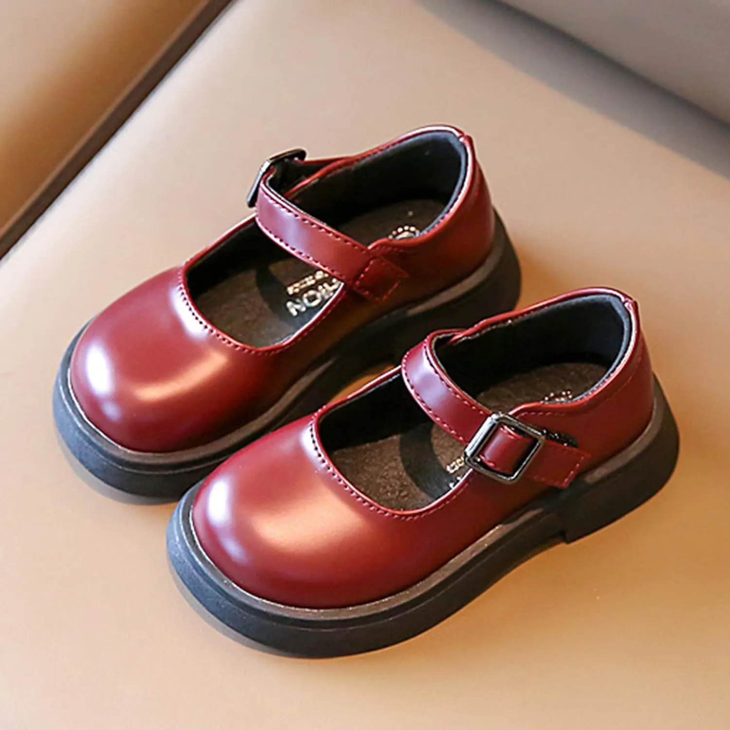Baby Girls Mary Jane Shoes with Soft Soles Slip on Classic Wedding Dress Mary Jane Lightly Baby Comfort Sneaker Shoes Little/Big Girls
