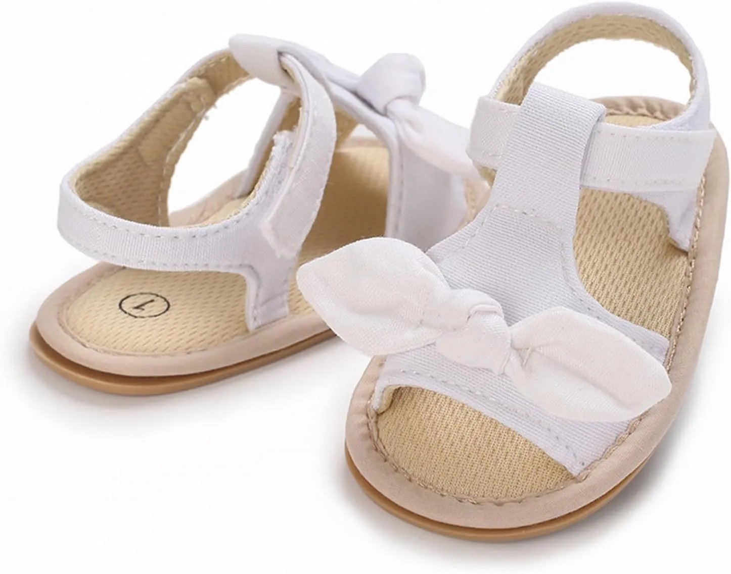 Baby Girl's Open Toe Flat Sandals Summer Casual Toddler Sandals Shoes Soft Sole Anti Slip White Sneakers Girls