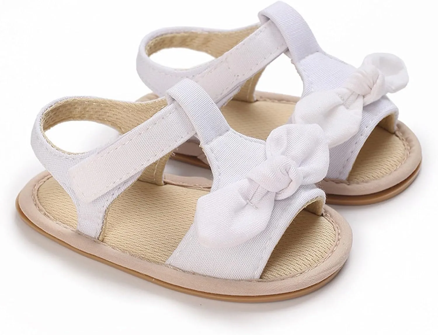 Baby Girl's Open Toe Flat Sandals Summer Casual Toddler Sandals Shoes Soft Sole Anti Slip White Sneakers Girls