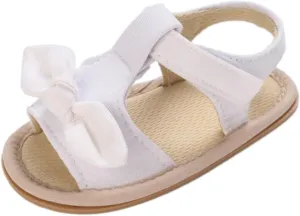 Baby Girl's Open Toe Flat Sandals Summer Casual Toddler Sandals Shoes Soft Sole Anti Slip White Sneakers Girls