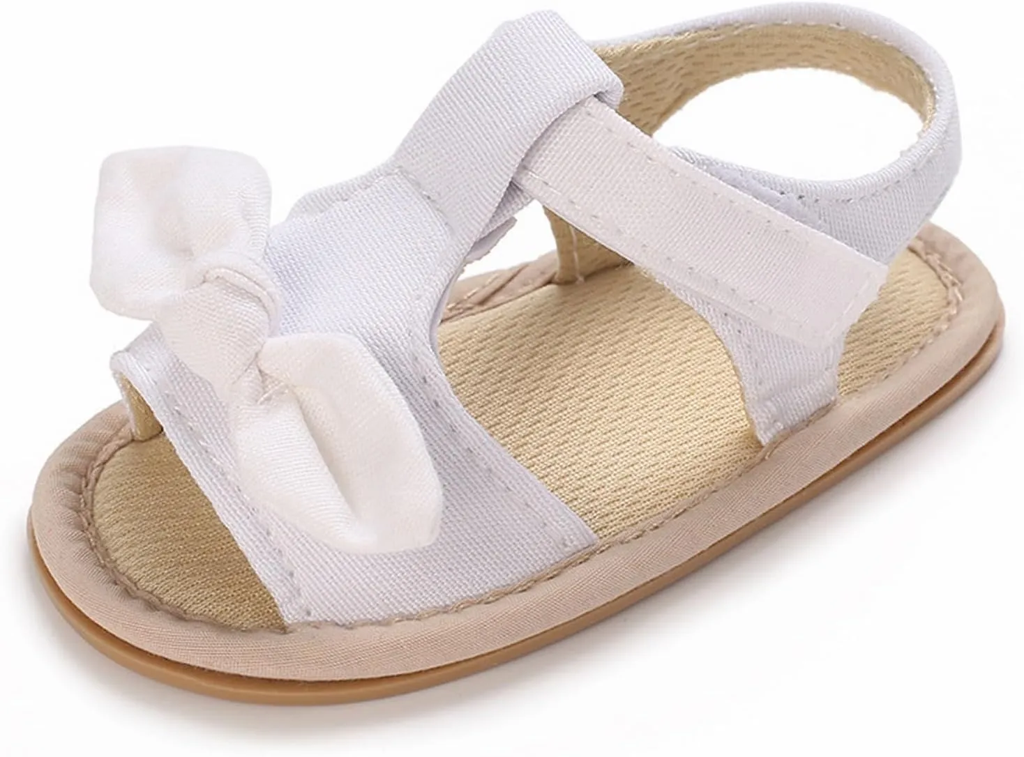 Baby Girl's Open Toe Flat Sandals Summer Casual Toddler Sandals Shoes Soft Sole Anti Slip White Sneakers Girls