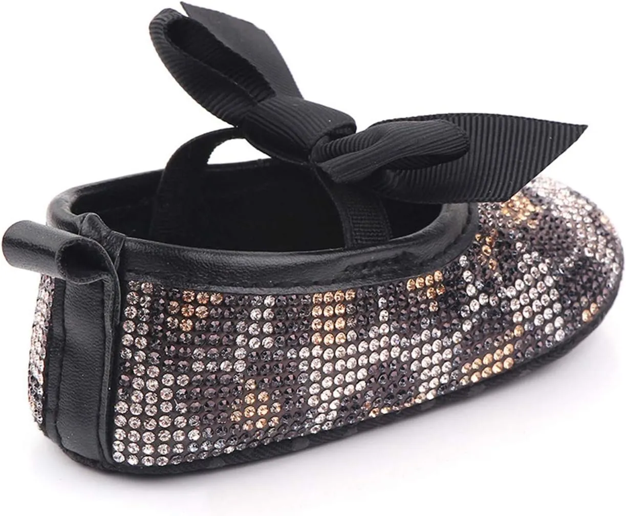 Baby Girls Soft Princess Dress Flats Shoes Infant Wedding Bowknot Anti-Slip First Walker Newborn Soft Sole Sneakers