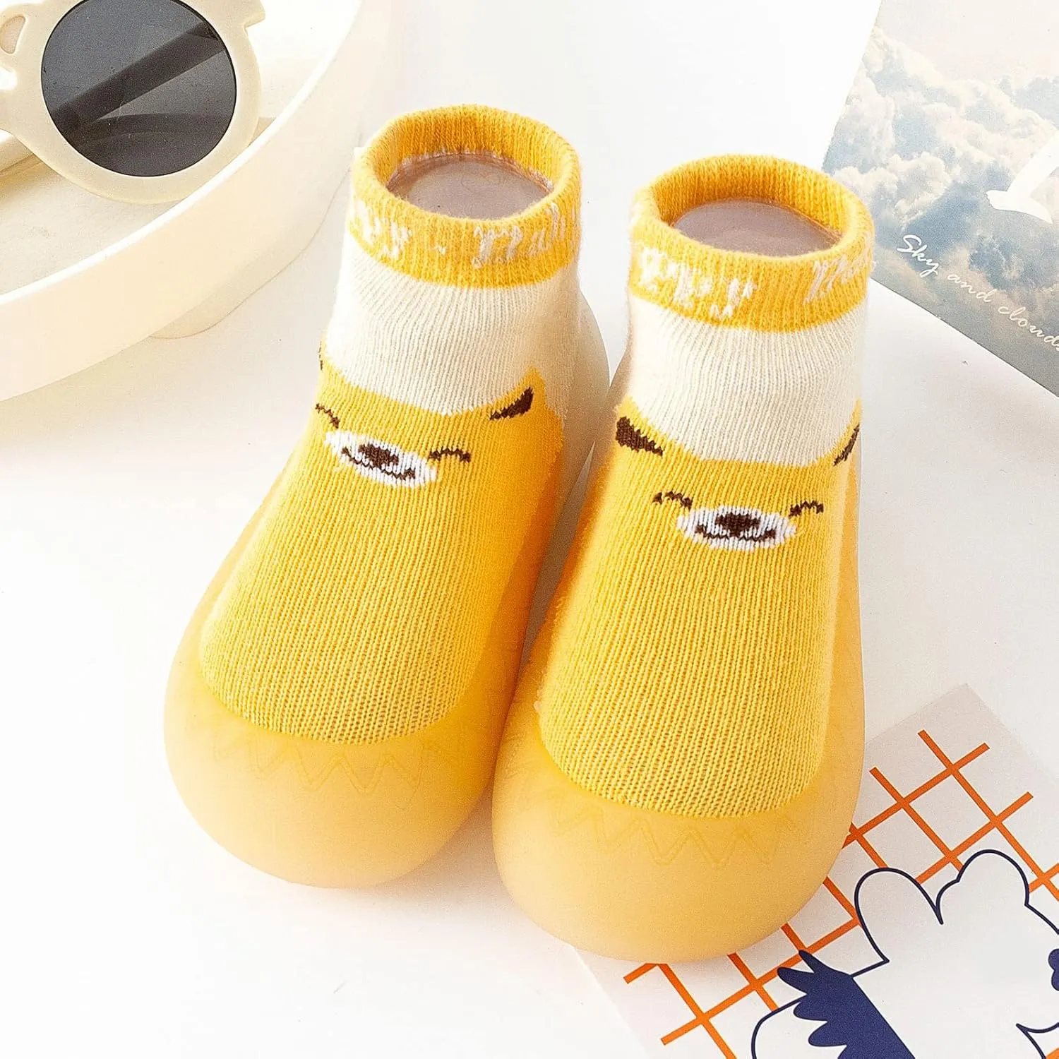 Baby Home Sneakers Girls Boys Lightweight Breathable Mesh First Walking Shoes Non Slip Soft Sole Sock Shoes