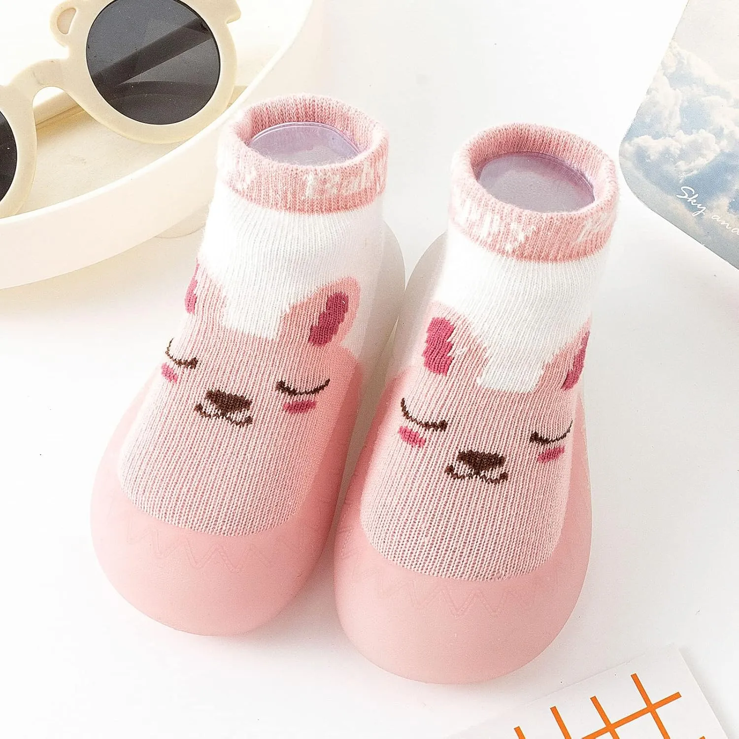 Baby Home Sneakers Girls Boys Lightweight Breathable Mesh First Walking Shoes Non Slip Soft Sole Sock Shoes