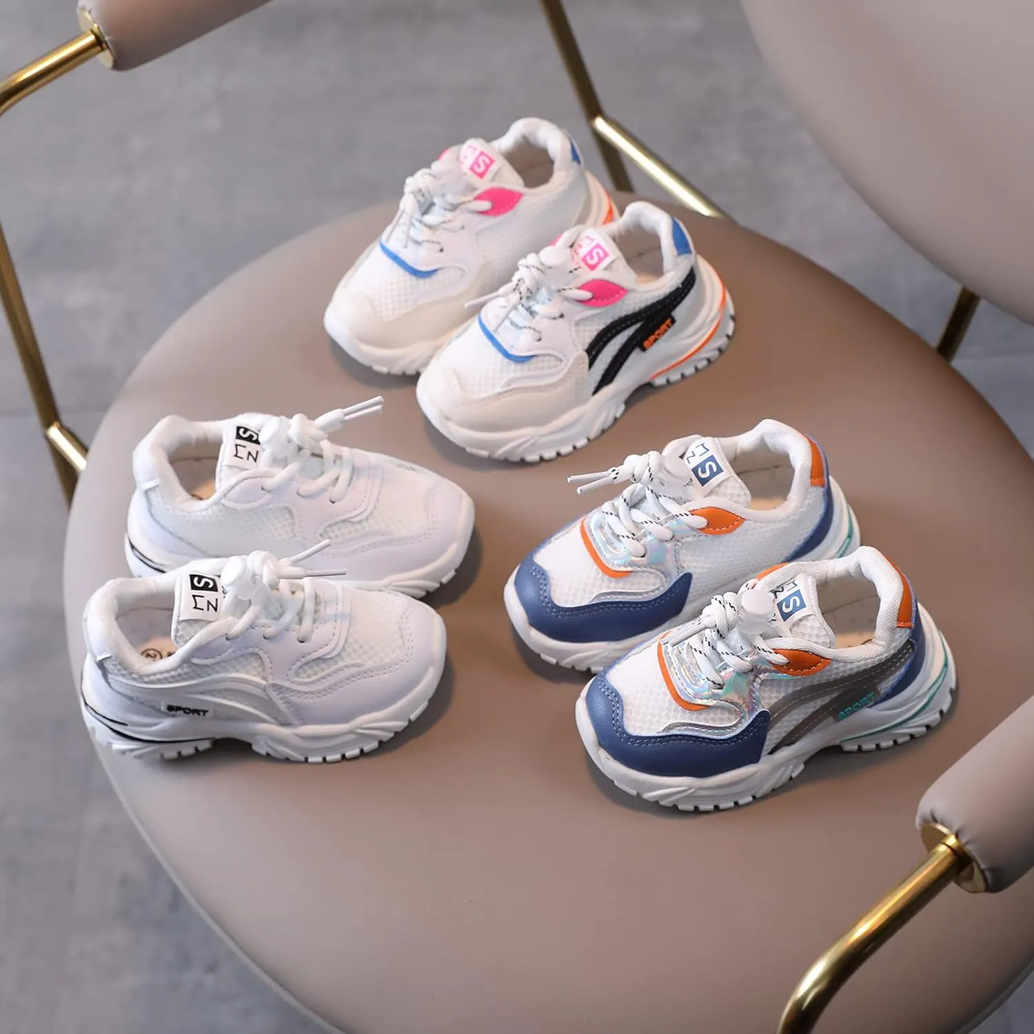Baby Shoes Boys Girls Anti-Slip Mesh Breathable Shoes Soft Rubber Flat Sole Sneakers First Walking Crib Shoes
