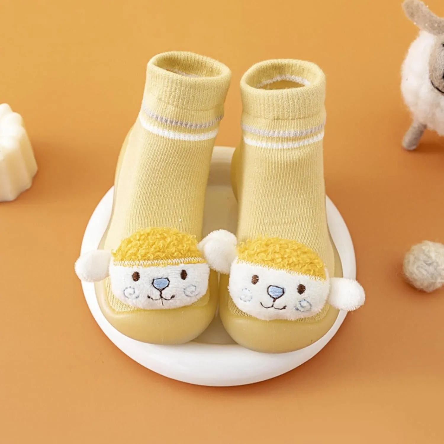 Baby Shoes First Walking Shoes Toddler Boys Girls Non Slip Rubber Sole Cute Slippers For Infant Indoor Sock Shoes