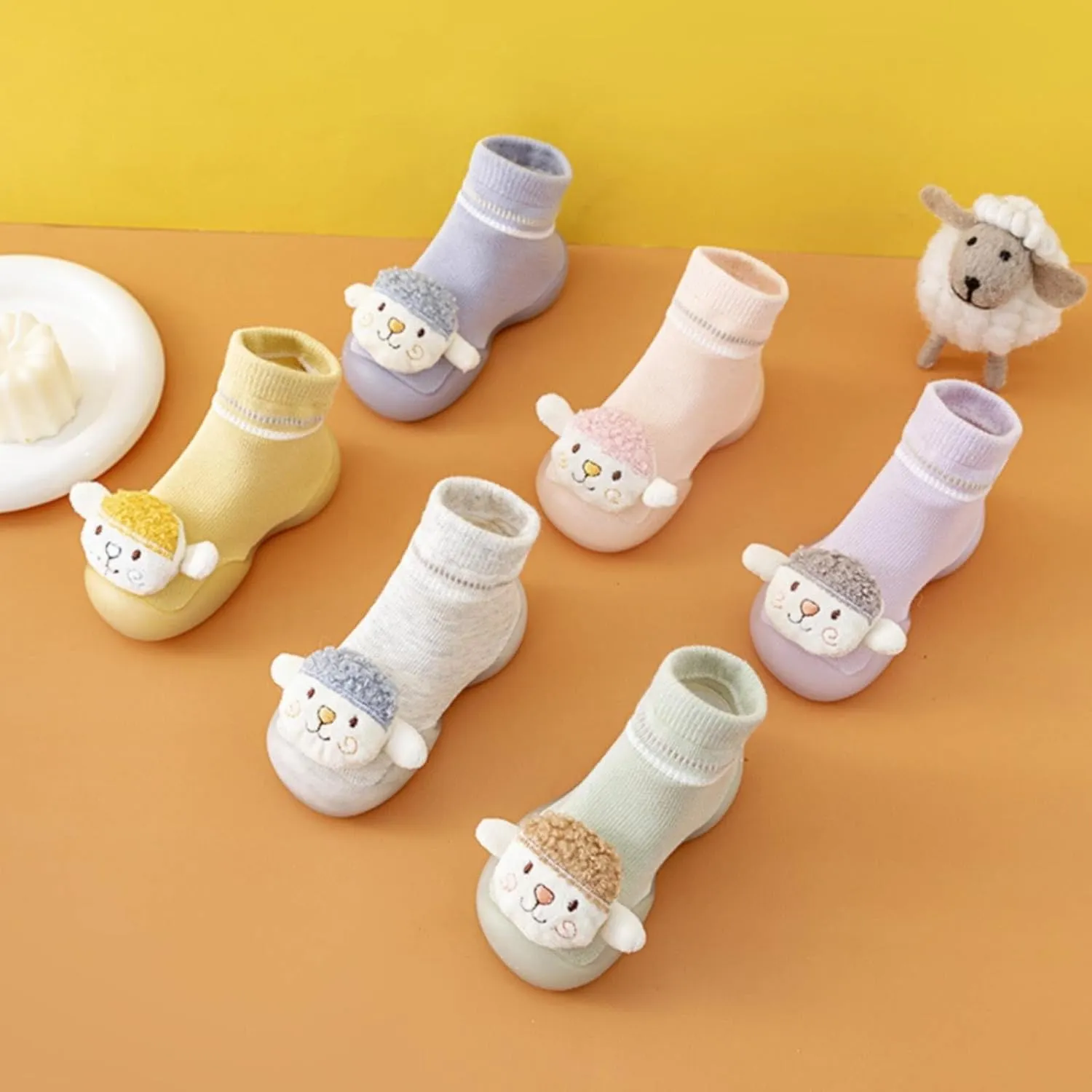 Baby Shoes First Walking Shoes Toddler Boys Girls Non Slip Rubber Sole Cute Slippers For Infant Indoor Sock Shoes