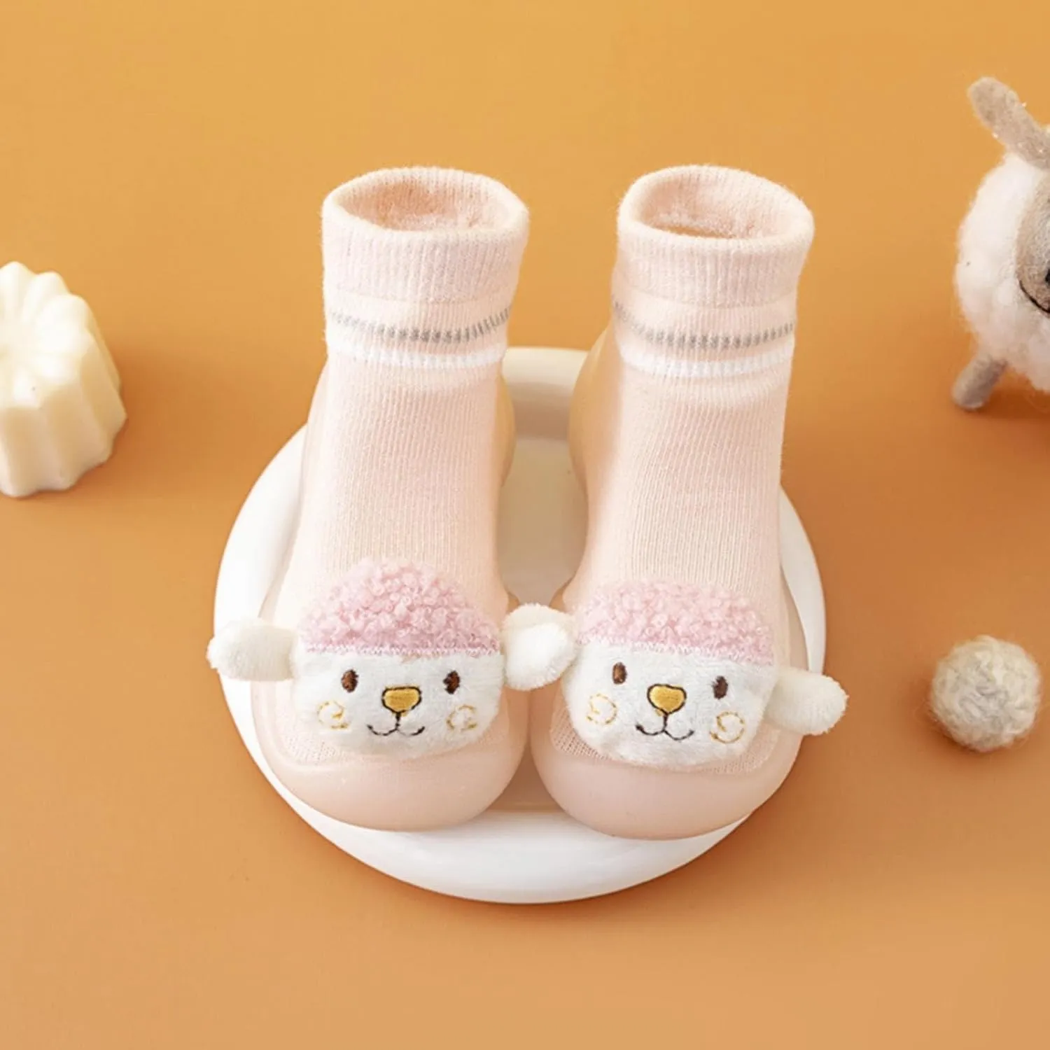 Baby Shoes First Walking Shoes Toddler Boys Girls Non Slip Rubber Sole Cute Slippers For Infant Indoor Sock Shoes