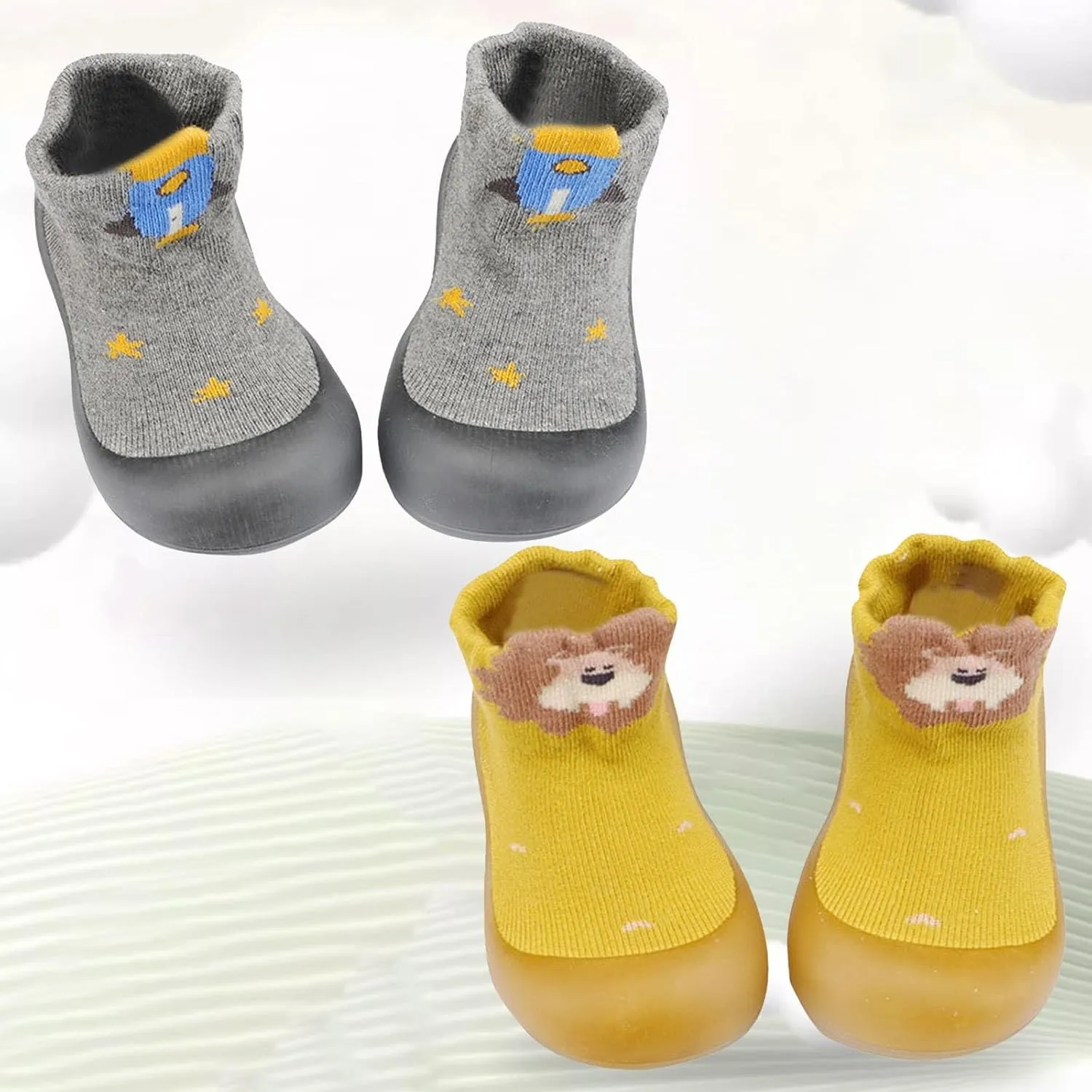 Baby Slippers 6to12 Months Toddler Baby Girls Boys Sock Shoe Elastic Indoor Slipper Infant First Cats Soft Sole Rubber Shoes Baby Mesh Shoes