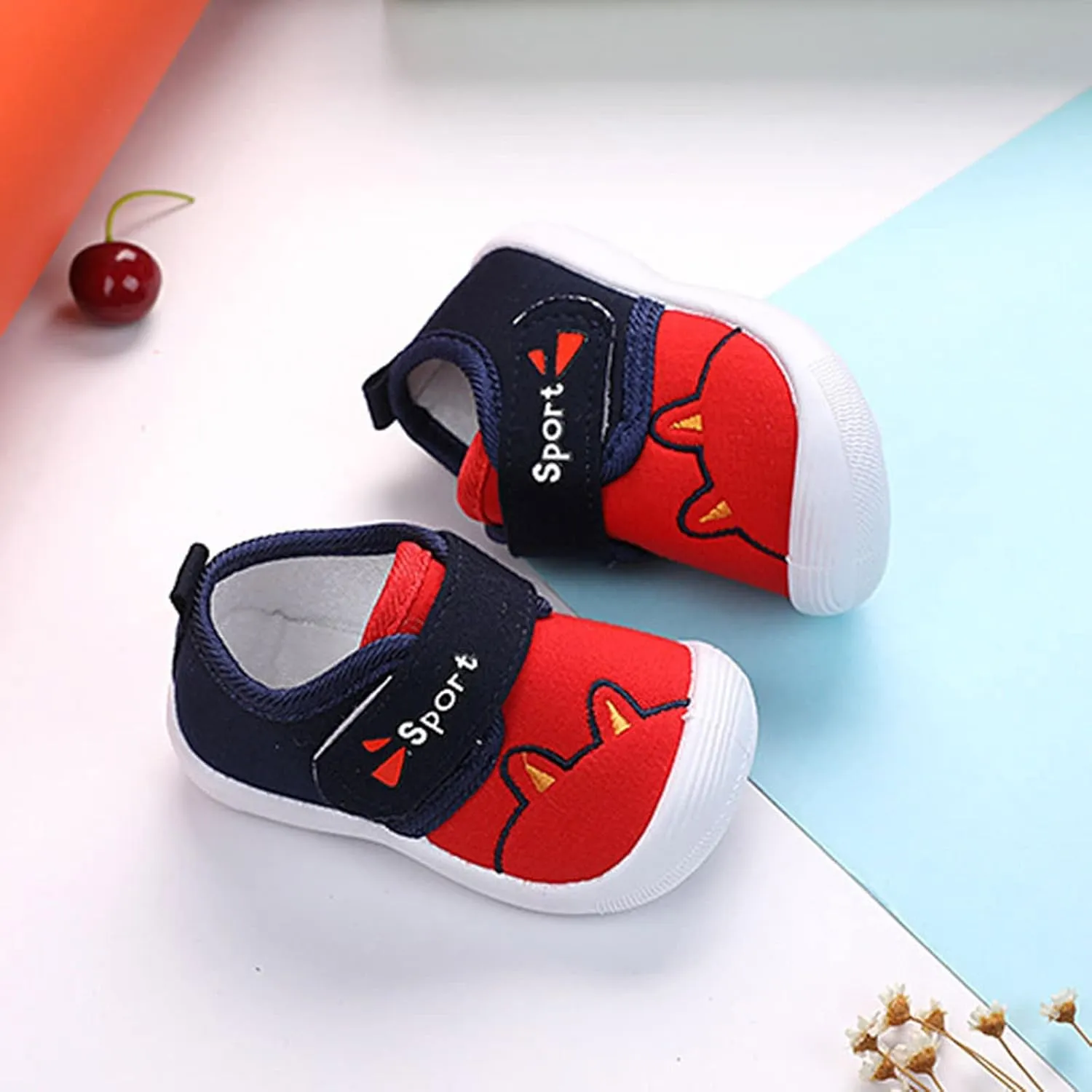 Baby Sneakers Newborn Cartoon Soft Anti-Slip Sole Sport Shoes First Walking Breathable Athletic Running Shoes