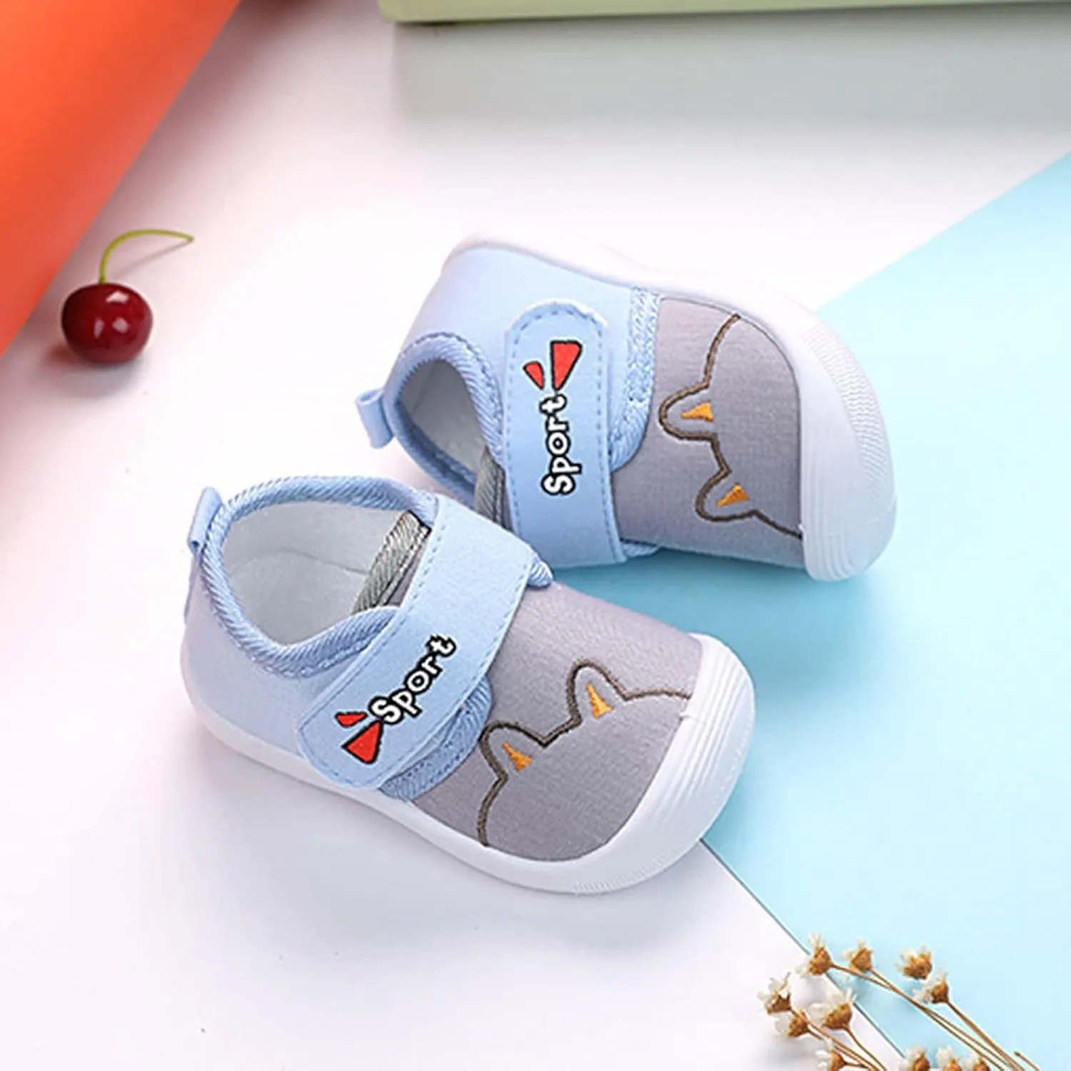 Baby Sneakers Newborn Cartoon Soft Anti-Slip Sole Sport Shoes First Walking Breathable Athletic Running Shoes