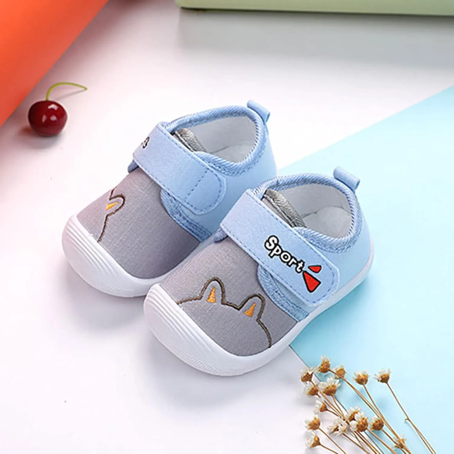 Baby Sneakers Newborn Cartoon Soft Anti-Slip Sole Sport Shoes First Walking Breathable Athletic Running Shoes