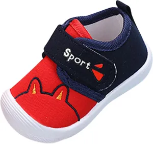 Baby Sneakers Newborn Cartoon Soft Anti-Slip Sole Sport Shoes First Walking Breathable Athletic Running Shoes