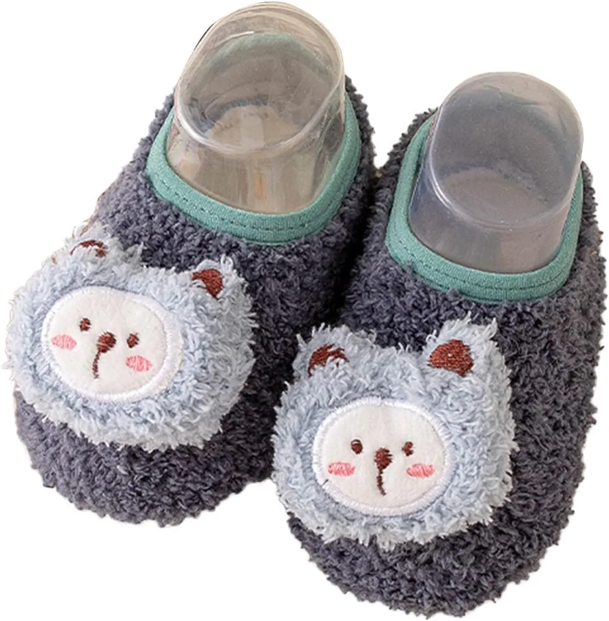 Baby Sock Shoes Cute Bear Warm Slippers Boys Girls First Walking Shoes Non-Slip Slippers Soft Sole Sneakers Shoe