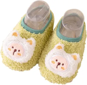 Baby Sock Shoes Cute Bear Warm Slippers Boys Girls First Walking Shoes Non-Slip Slippers Soft Sole Sneakers Shoe