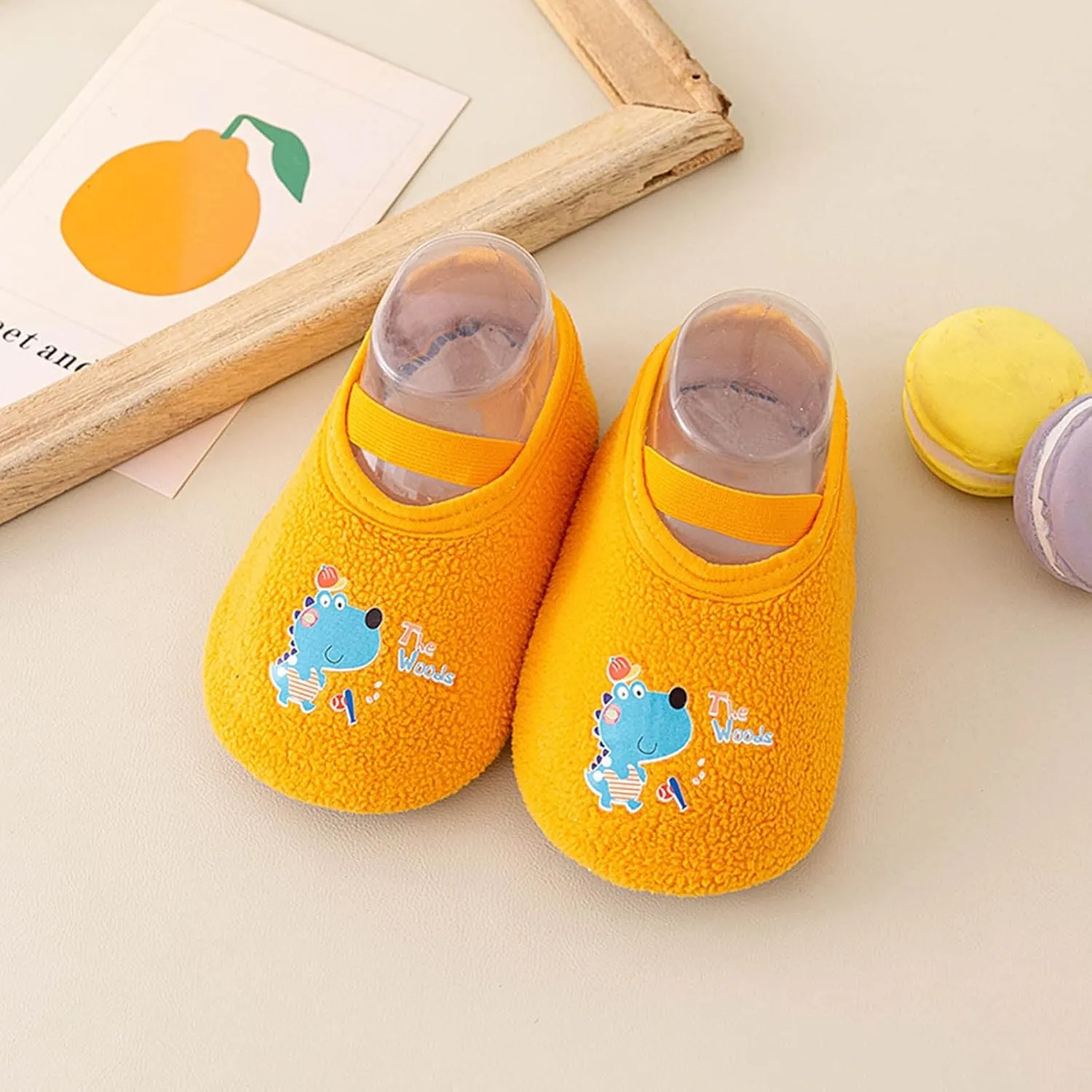 Baby Sock Shoes Cute Printing Warm Slippers Boys Girls First Walking Shoes Non-Slip Slippers Soft Sole Little Baby